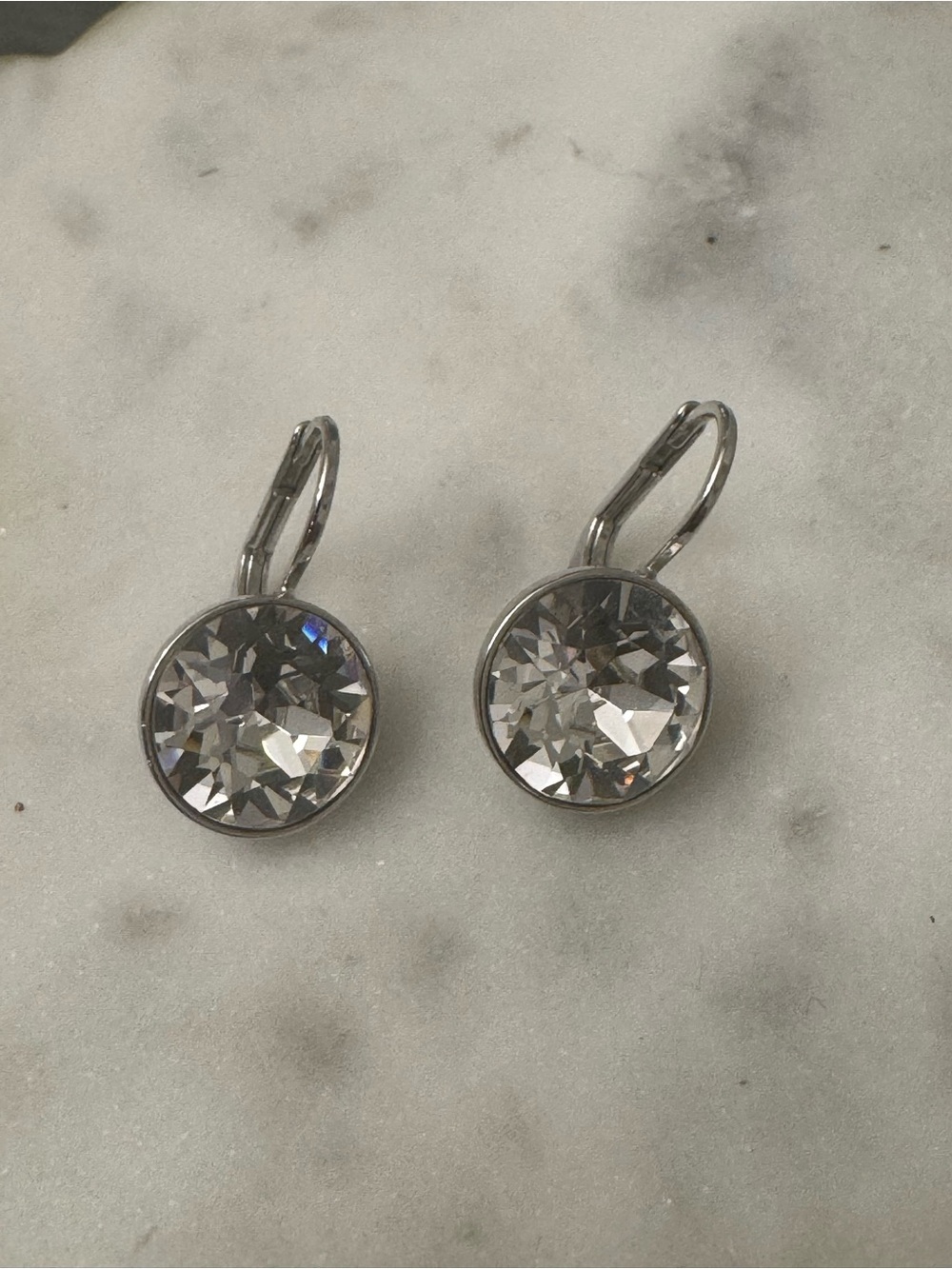 Swarovski Sparkling Clear Crystal Drop Earrings with Leverback